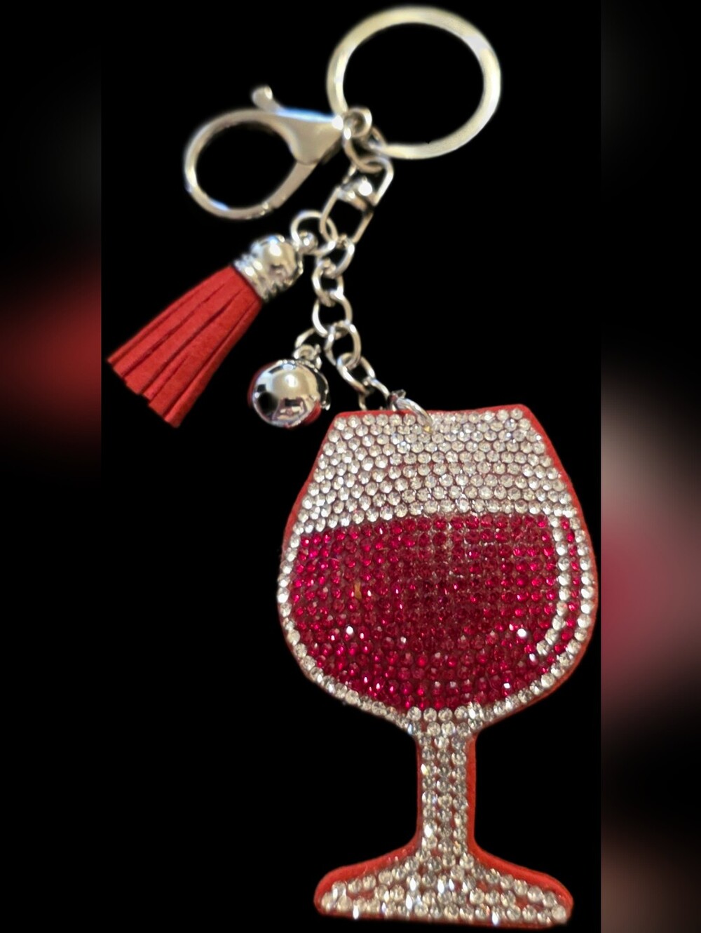 Crystal Wine Glass Tassel Keychain
